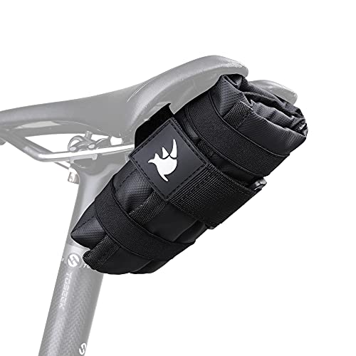 Rhinowalk Bike Saddle Bag Bicycle Under Seat Bag Repair Tools Pouch Frame Bag for Mountain Road Bike Cycling Accessories - color: Black