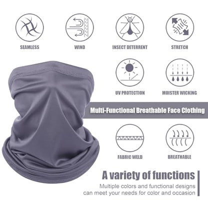 Geyoga 6 Pieces Summer UV Protection Cooling Neck Gaiter Face Clothing Neck Gaiter Mask Scarf Sunscreen Breathable Bandana - color: Earth Tones