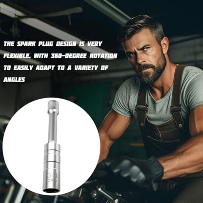 Zpana 3/4" Car Spark Plug Socket, Magnetic Thin Wall 360° Swivel Auto Sparking Wrench Socket Joint 3/8" Drive 12 Point, Vehicle Removal Tool Accessories, Universal for SUV Sedan Truck - size: 3/4"