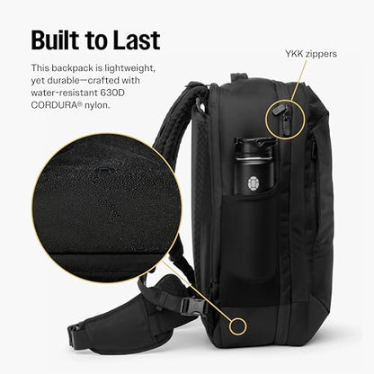Tortuga 40L Travel Backpack Lite, Black - Large Carry-On Travel Bag | For Men and Women - Durable, Comfortable, Easy to Pack, Airline-Approved Bag with Laptop Compartment
