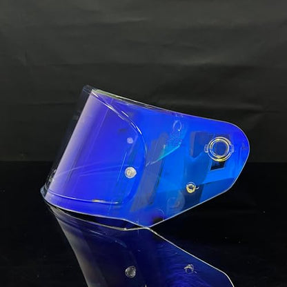 Assault Helmet Visor,Motorcycle Helmet Shield Replacement UV Protection Windshield Compatible With Assault,Stream,Rapid,Storm,FF320,FF328,FF353,FF800(Revo Clear Blue) - color: Revo Clear Blue