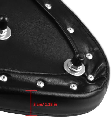 Motorcycle Solo Seat Cushion Baseplate Spring Seat Pad Saddle Bracket for Cruiser Bobber Chopper Honda Yamaha Suzuki Kawasaki (New-Black)