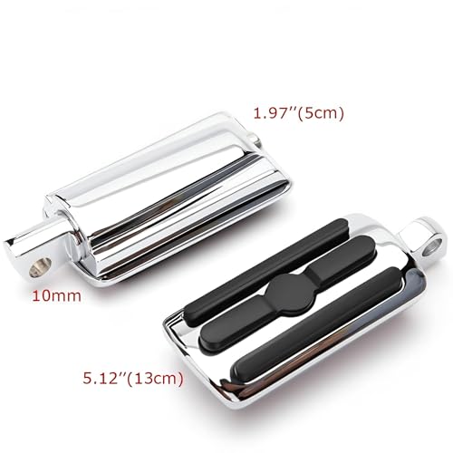 Motorcycle HD Highway Foot Pegs, Footrest, 10mm, Compatible with Harley Touring Electra Street Road Glide - color: Chrome#8