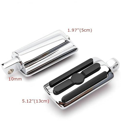 Motorcycle HD Highway Foot Pegs, Footrest, 10mm, Compatible with Harley Touring Electra Street Road Glide - color: Chrome#8