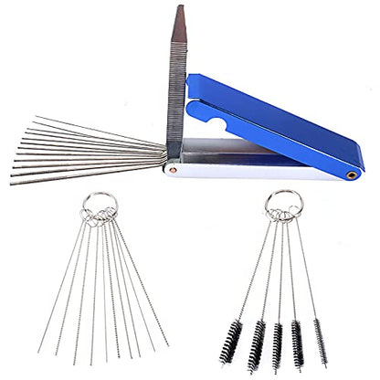 26 Cleaning Wires Set 20 Needles 24 Nylon Tube 10 Brushes Tool for Welder Carbon Dirt Jet Cleaner Nozzles Gas Orifice Engine Carburetor Carb Chainsaw Sprinkler Shower Head ATV Motorcycle Bike