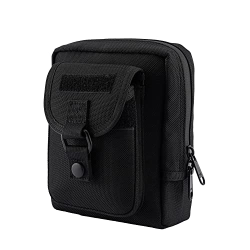 Compact Utility Gadget Pouch Tactical MOLLE Nylon Duty Belt Pouches for Police Law Enforcement Work EDC Small Tool Waist Bag for 6.1" Cellphone Outdoor Camping Hiking Organizer - color: Snap Flap Large Size
