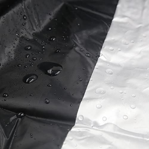 X AUTOHAUX L Motorcycle Cover Black Silver Tone Outdoor Waterproof Rain Dust Protector - size: L