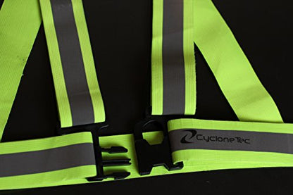 Large Reflective Vest Made From Adjustable Elastic Material for Running, Biking, Motorcycle, Walking, Work, Safety, Outdoor Night Time Activities. Includes Two Reflective Bands for Your Arms, Ankles or Wrist for Added Nighttime Visibility