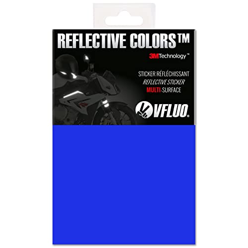 VFLUO - Reflective Sticker Sheet for Bike, Motorcycle, Scooter, Helmets, Stroller/Multi-use - DIY Adhesive board - 3M Technology - High Visibility - Discreet - Optimised adhesion - color: Blue, size: 4" x 6" (10 x 15cm)