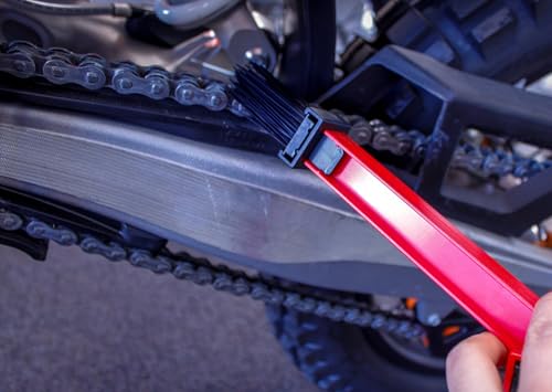 Race-Driven Motorcycle Dirtbike Chain Brush Grunge Brush Cleaner Cleaning - Red - color: Red