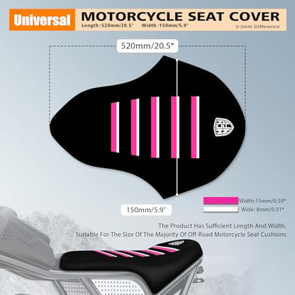 Ribbed Ebike Seat Cover Compatible with Ridstar Q20 Electric Bike Non-Slip Waterproof Anti-UV Protect Seat Cushion (Pink White) - color: Pink White