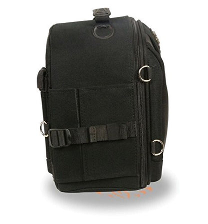 MOTORCYCLE LARGE SPORTY STYLE PVC SISSY BAR BACK PACK BAG WITH GUN POCKET INSIDE