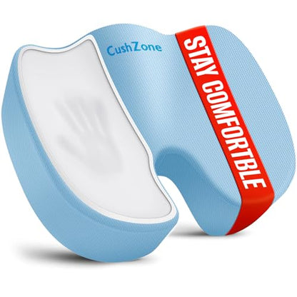 CushZone Seat Cushion, Office Chair Cushions, Car Seat Cushion, Non-Slip Sciatica & Back Coccyx Tailbone Pain Relief Chair Pad, Memory Foamr (Large,Light Blue) - color: Light Blue, size: X-Large