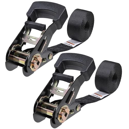 Ayaport Endless Ratchet Straps (No Hooks) 1" x 4' Heavy Duty Small Ratchet Tie Down Straps 1860lbs Break Strength Black Tie Downs for Cargo, Truck Bed, Motorcycle - size: 4' x 1"-2pcs
