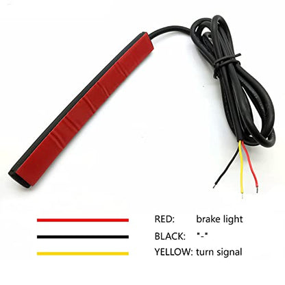FXC 2x Universal Flexible LED Turn Signal Tail Brake License Plate Light Integrated for Motorcycle Bike ATV Car RV SUV, Brake/Running Tail Light(2Pack) (Amber Red) - color: Amber Red