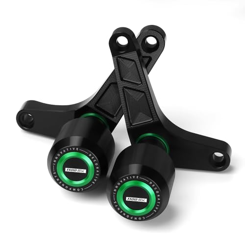 Motorcycle Frame Sliders Falling Protection CNC Compatible with Ninja 1100SX ABS/ABS SE 2025 Crash Protector Pad Engine Fairing Guards Ninja1100SX Ninja 1100SX Accessories (Green) - color: green