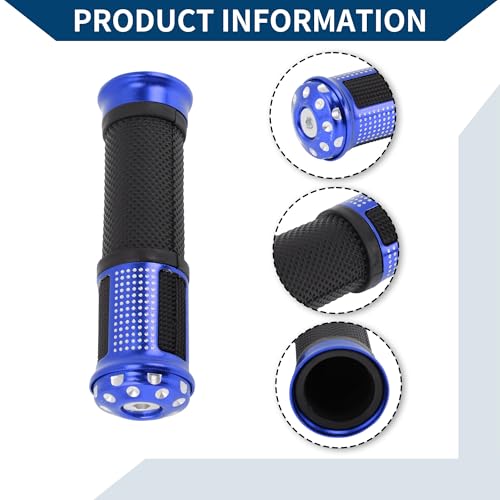 23 x 25 mm Universal Motorcycle Hand Grips Cover Non Slip Aluminum Alloy Rubber Handlebar Grips for Motorcycle Scooter Bicycle ATV Blue 1 Pair
