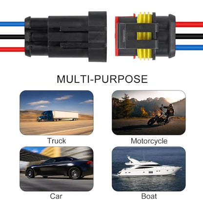 DIANN 6 Sets 3 Pin Connector Waterproof Connector Male and Female Electrical Connector 16 AWG Wire for Car Truck, Boat and Other Wire Connection - size: 3-Pin