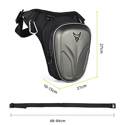 Motorcycle Leg Bag Waterproof Riding Waist Bag Messenger Bag Outdoor Casual Equipment PU+EVA Composite Shell Bag - color: Black