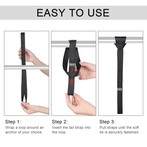 Ayaport Soft Loop Tie Down Straps 18 inches - Black 4500lbs Break Strength Loops for Securing ATV, UTV, Motorcycles, Scooters, Dirt Bikes… - size: Soft Loop-18'' black