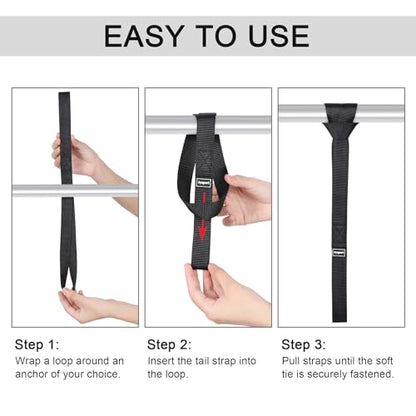 Ayaport Soft Loop Tie Down Straps 18 inches - Black 4500lbs Break Strength Loops for Securing ATV, UTV, Motorcycles, Scooters, Dirt Bikes… - size: Soft Loop-18'' black