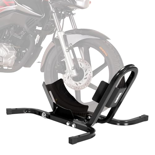 1800 Lb Capacity Heavy Duty Motorcycle Wheel Chock – Dirt Bike Wheel Chocks Adjustable 16"-21" Tire Fit for Cruisers, Dirt Bikes & ATVs, Rust-Resistant Steel Trailer & Garage Mount,Black - color: Black
