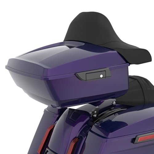 Advanblack 2025 Road Glide King Tour Trunk Pack Black Latch Wrap-Around Backrest Compatible with 1997-2025 Harley Touring Road Glide, Street Glide, Electra Glide (Mystic Shift) - color: Mystic Shift