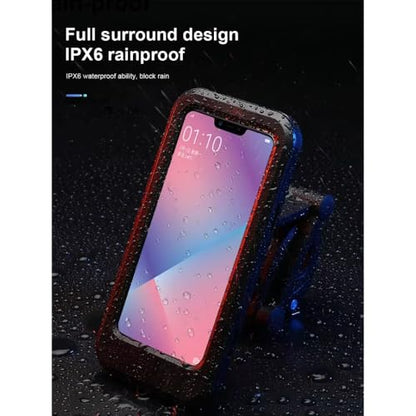 Waterproof Motorcycle Bike Mobile Phone Holder Magnetic Universal Bicycle GPS 360 Swivel Adjustable Motorcycle Cellphone Holde (Black) - color: black
