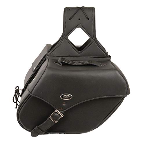 Medium Black Pac Throw Over Slant Motorcycle Saddlebags