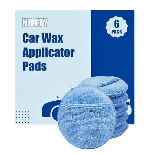 Car Wax Buffing Pads with Finger Pocket, 6PK Microfiber Wax Applicator Pads, Versatile Sponge Pads for Polishing and Cleaning, No Scratches Detailing Supplies for Car, 5-Inch - color: Blue Finger Pocket Pads, size: 6PK