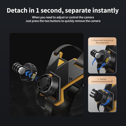 Chin Strap Mount Adjustable Magnetic Quick Release for Motorcycle Helmet,Compatible with Gopro Hero 13/12/11/10/9/8/7/6/5 Black, DJI Osmo Action 5 Pro/4/3, Insta360 ONE R, AKASO, and More