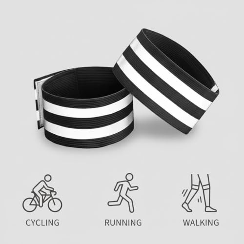 1 Pack Reflective Running Gear Bands - color: Black