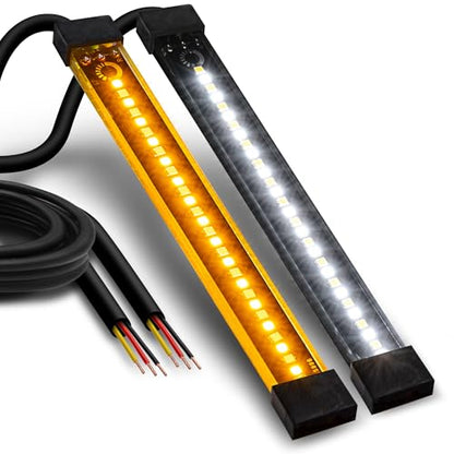 TRUE MODS 2pc 5" LED Motorcycle Front Fork Switchback Cold White DRL Running & Amber Turn Signal Light Strip Kit [Waterproof] [Blinker] Flexible Self Adhesive Universal Surface Mount for UTV ATV Bike - size: 2pc 5", style: Running Light w/ Amber Turn