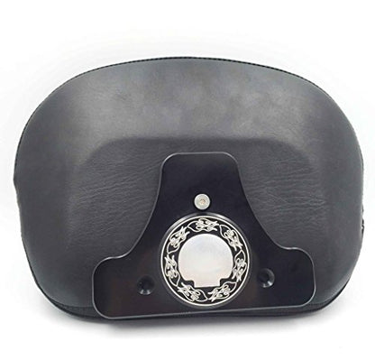 XKH- Motorcycle Black CNC Billet Sissy Bar Backrest Pad Mount Kit Skull Compatible with 1994 and later Harley Davidson Touring (equipped with H-D Detachables Sissy Bar Upright) [B01KNXA508]