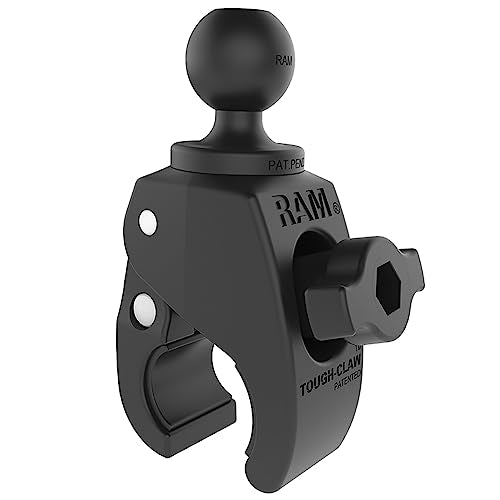 RAM MOUNTS Tough-Claw Small Clamp Mount Base – B Size 1" Ball, Fits 0.625"-1.14" Rails (RAP-B-400U) - style: Small Clamp