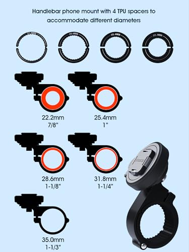 sincetop Bike/Motorcycle Phone Mount - Series Q [ Quad ] - Bicycle Handlebar Aluminum Cell Phone Holder - Quick Lock & Release - Compatible with Moto/Mountain/Road/Electric Bikes, and Scooters - size: SE - Standard, style: [SE] Handlebar Mount - Series Q
