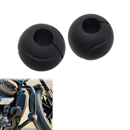 Motorcycle 1"-1.25" Engine Guard Rubber Ball Anti Fall Bumper Spherical Crash Bar Protector Bumper Universal Black for Indian for H-Arley for Honda for Kawasaki for Suzuki