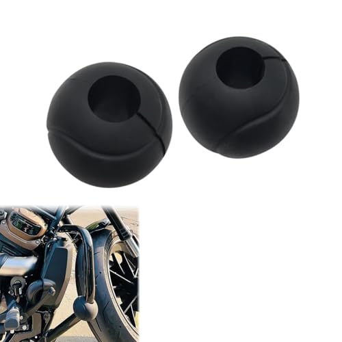 Motorcycle 1"-1.25" Engine Guard Rubber Ball Anti Fall Bumper Spherical Crash Bar Protector Bumper Universal Black for Indian for H-Arley for Honda for Kawasaki for Suzuki