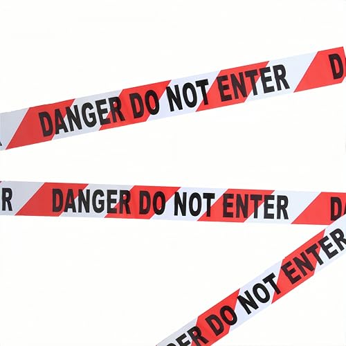 Red White Premium Warning Tape, Non Adhesive Tape, 3" x 300 Feet,1 Roll - size: Red & White A-3 Inch