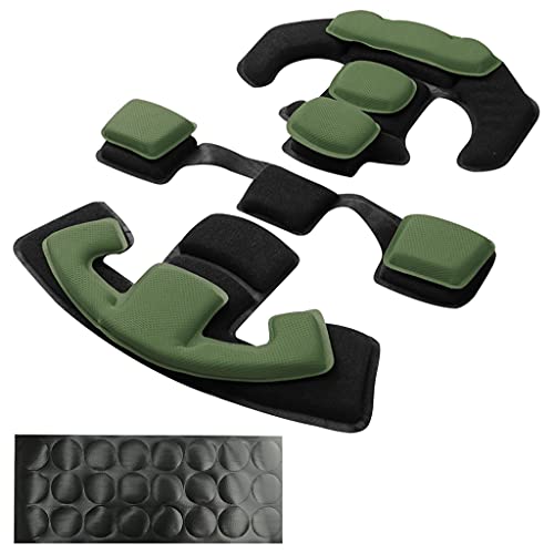 Tactical Helmet Pads - Universal Replacement Internal Memory Foam Pad Inserts for ACH, MICH, EXF Helmets - color: Green-1st