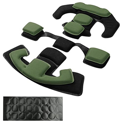 Tactical Helmet Pads - Universal Replacement Internal Memory Foam Pad Inserts for ACH, MICH, EXF Helmets - color: Green-1st