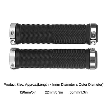 1 Pair Bike Handlebar Grips, Lightweight Rubber Handlebar Sleeve for Mountain Bike - color: Silver