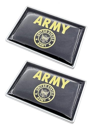 2 Pcs 3D US Army Gold Crest Military Flag Metal Car Stickers Chrome Decals,2.3 x 1.6 Inch Metal Truck Stickers,Patriotic Car Motorcycle Emblem.