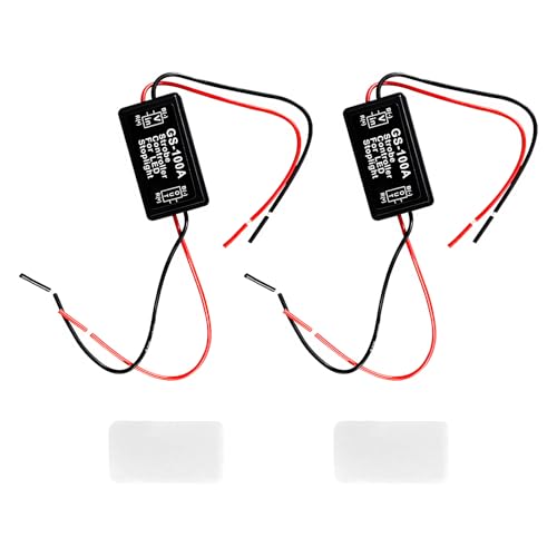 2 PCS Flash Strobe Controller, GS-100A 12-24V Car LED Flasher Module for Brake Light Tail Stop Light, Universal Flashing Strobe Blinking Controller for Car Truck Motorcycle - color: 2pcs