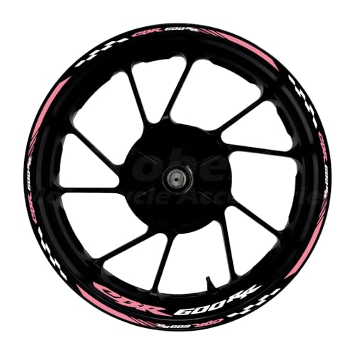 CBR 17 inch Wheel Rim Stickers Decals Tape Compatible with CBR600RR 2003-2025 F5 Motorcycle Reflective Rim Tapes Sticker Stripe (Pink) - color: Pink