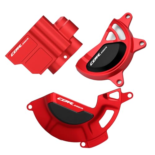 Motorcycle Engine Clutch Alternator Guard Protection Compatible with CBR650R 2024 2025 Engine Clutch Alternator Cover Crash Frame Slider Protector 2025 CBR650R Accessories -RD-1 - color: redblack, size: Type-A+B+C