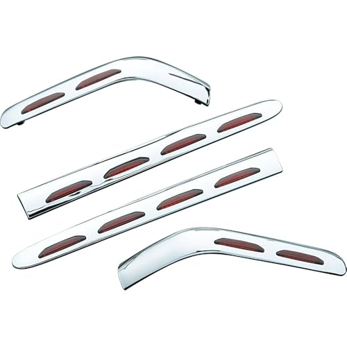 Kuryakyn 3202 Motorcycle Lighting Accent Accessory: Single Circuit LED Saddlebag Molding Set with Red Lens for 2001-10 Honda Gold Wing GL1800 Motorcycles, Chrome , black