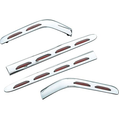 Kuryakyn 3202 Motorcycle Lighting Accent Accessory: Single Circuit LED Saddlebag Molding Set with Red Lens for 2001-10 Honda Gold Wing GL1800 Motorcycles, Chrome , black