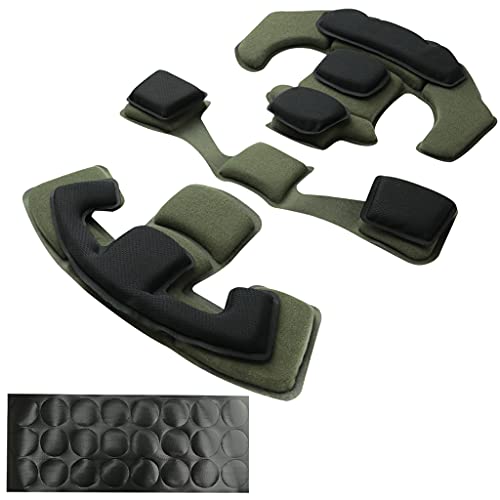 Tactical Helmet Pads - Universal Replacement Internal Memory Foam Pad Inserts for ACH, MICH, EXF Helmets - color: Black-1st