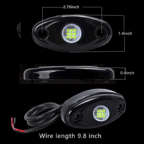 4 Pods LED Rock Light Kits White for Jeep ATV UTV SUV Off Road Car Truck Boat Underbody Glow Fender Lamp Underglow LED Neon Lights Waterproof - color: Green, size: 4 Pods